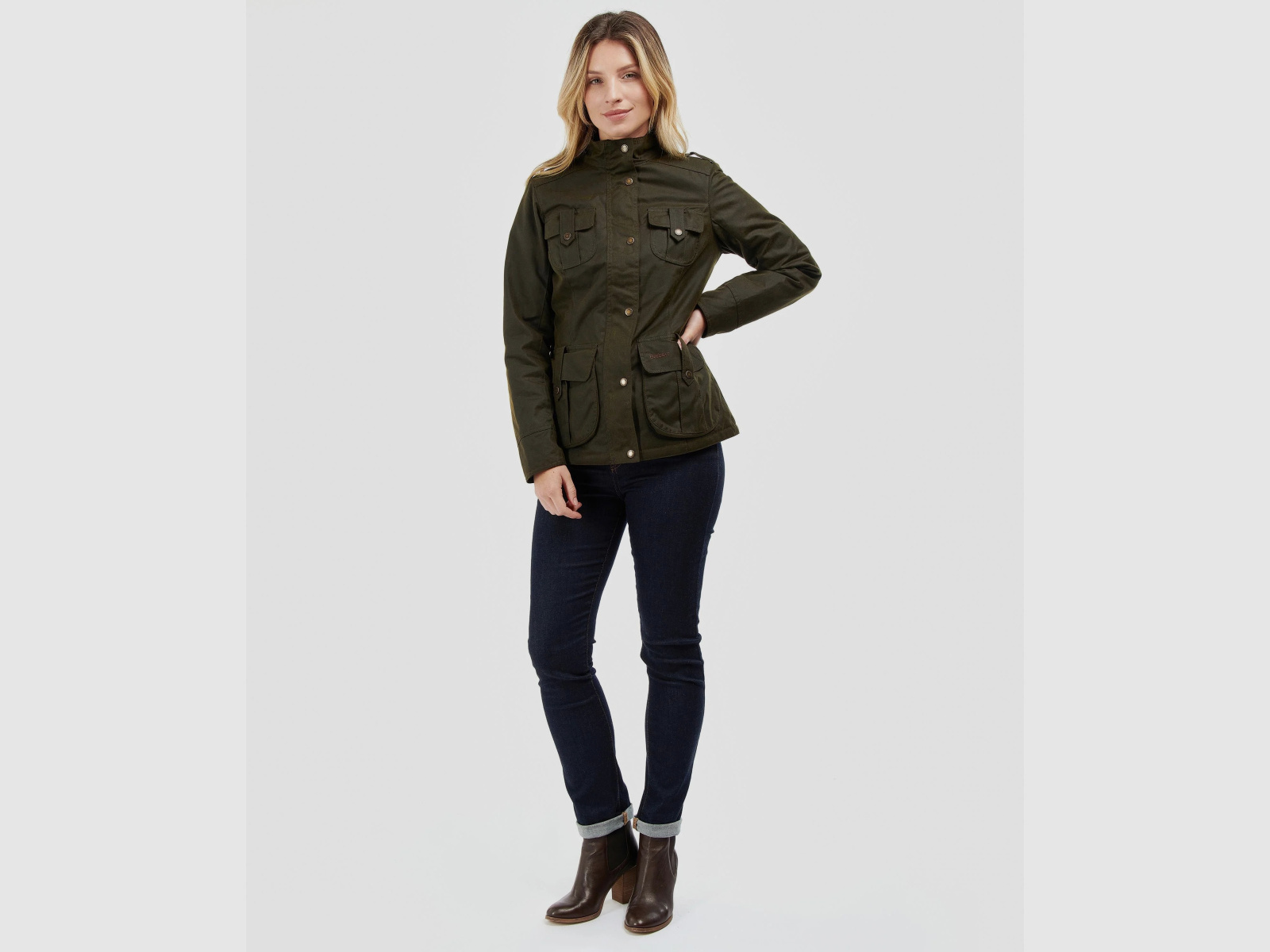 BARBOUR Wachsjacke Winter Defence Oliv