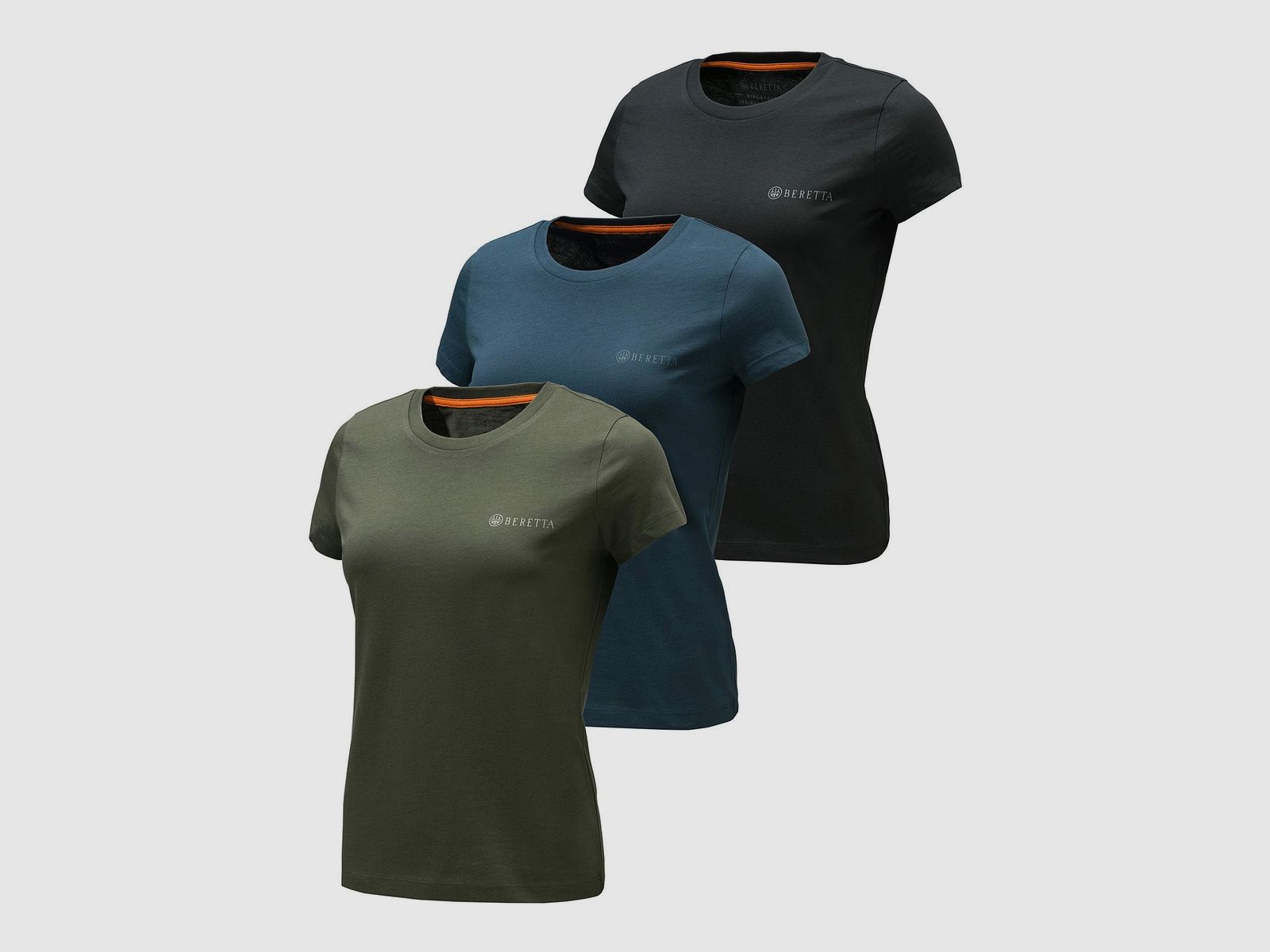 Beretta 3er Set Damen T-shirt Moss & BluEclipse &amp; Black