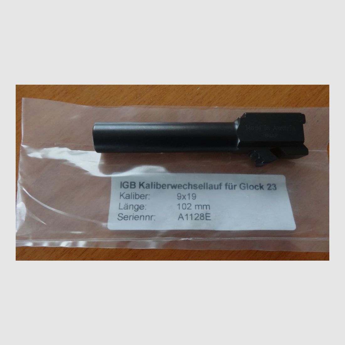 IGB Austria IGB exchange barrel in 9mm for Glock 23 or Glock 32