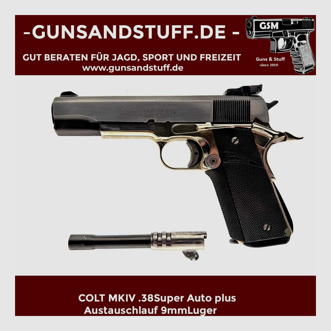 COLT MK IV Series 80 .38SuperAuto plus exchange barrel 9mmLuger