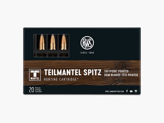 RWS Kal. .223 Rem Teilmantel Spitz 3,6 gr / 55grs - Box mit 20 Stk