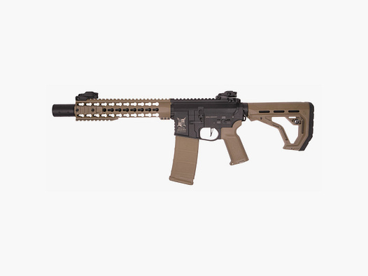 AR15 KeyMod 10 inch PREDATOR CHARLIE EAGLE ETU Tan/Zwart S-AEG Airsoft Geweer Vrij vanaf 18 jaar | Delta Armory