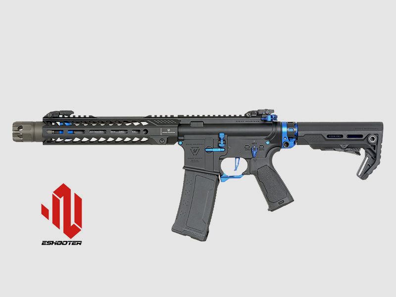 Strike Îndustries 10" Raiders SBR S-AEG mit Eshooter ETU, blaue Elemente