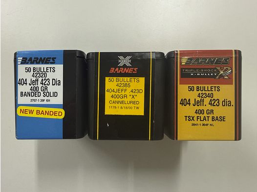 10,75 mm - .404 Jeffery Barnes Geschosse Originalverpackt