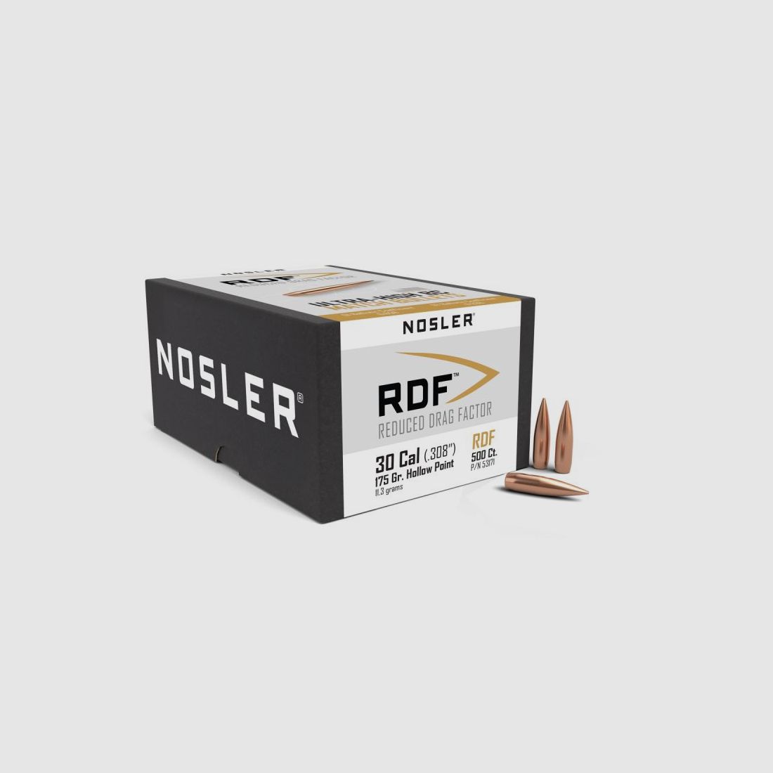 Nosler bullets 30 HPBT RDF 175gr (500) .53171, image 1 of 4