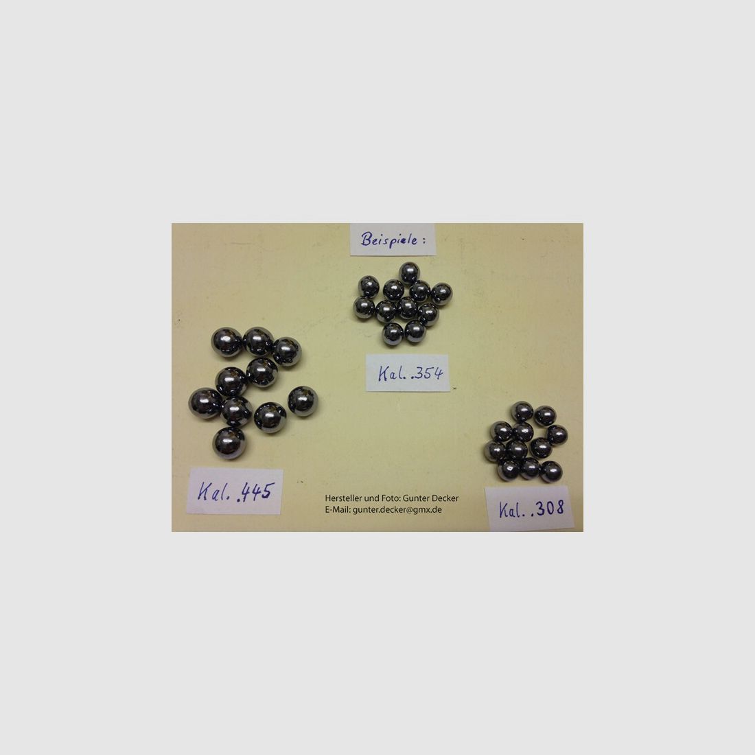 Rundkugeln Kaliber .437 11,10mm, .440 11,18mm, .445 11,30mm, .448 11,38mm für Vorderlader Kal. .45