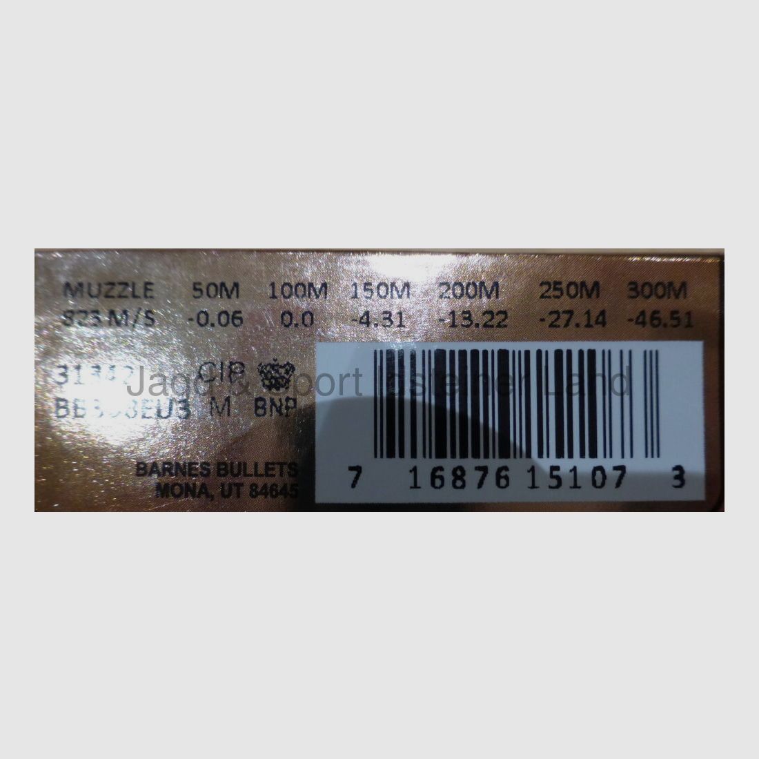 Barnes VOR-TX euro TTSX 168grs (lead-free)