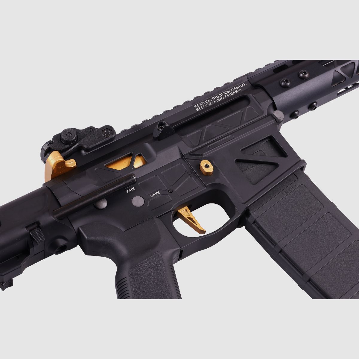 GP R15 FREYA ALPHA Full Skeleton PDW 13" gen.2 M-LOK Czarny/Złoty S-AEG Wolne od 18 lat -F- | Delta Armory