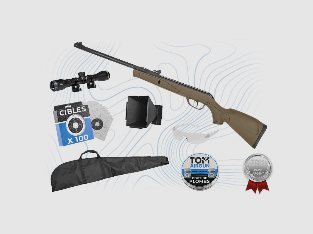 Pack Silber Repetierbüchse Delta Kakie 4,5mm 7,5 Joule Gamo