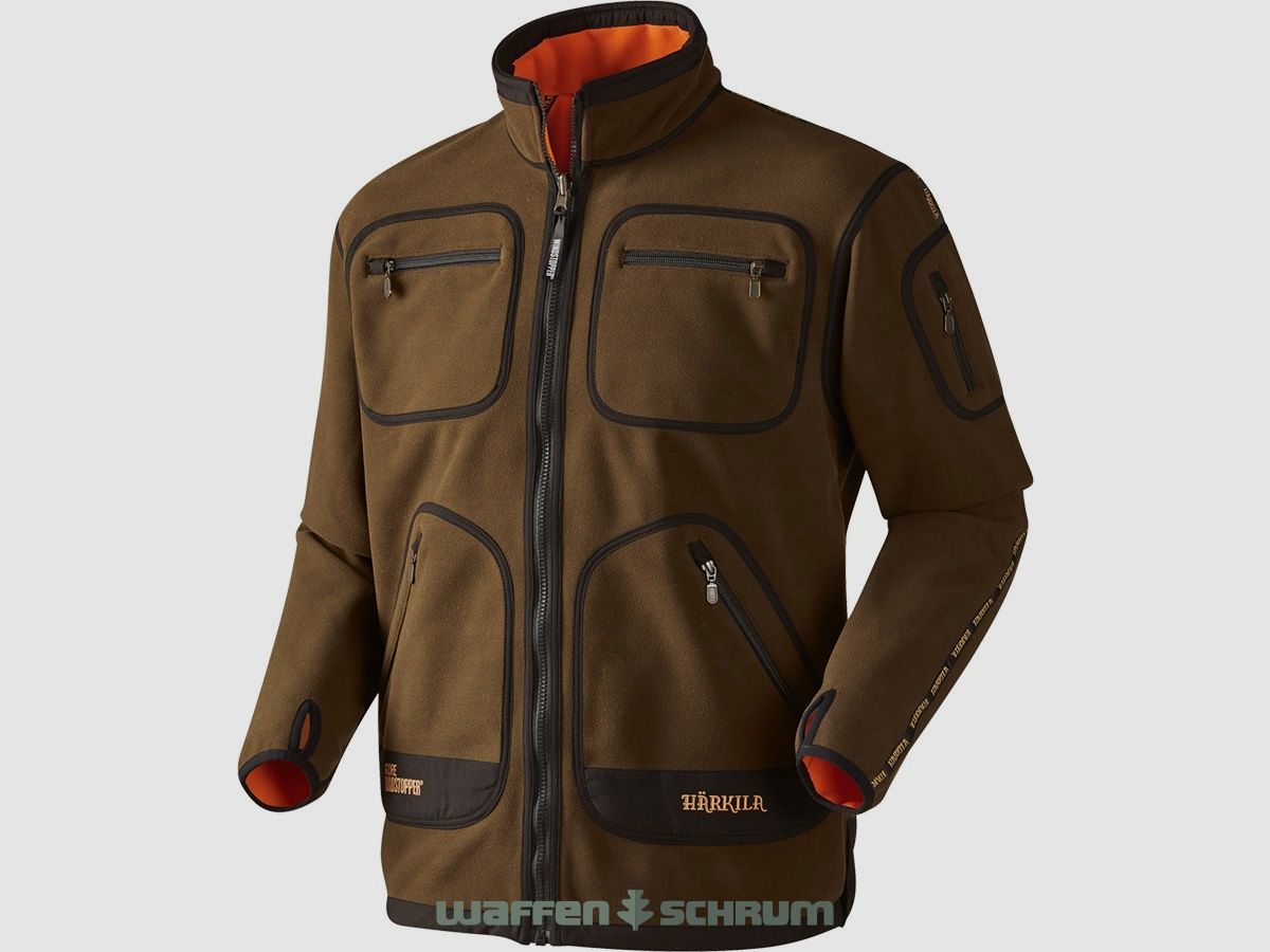 Härkila Fleecejacke Kamko Green - Orange Blaze