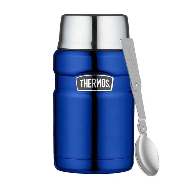 THERMOS – Lebensmittelthermoskanne mit faltbarem Löffel und Becher – blau – 173055, Bild 1 von 3