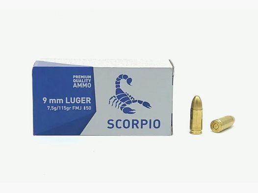9mm Luger STV Scorpio 7,5g / 115grs FMJ (9×19)
