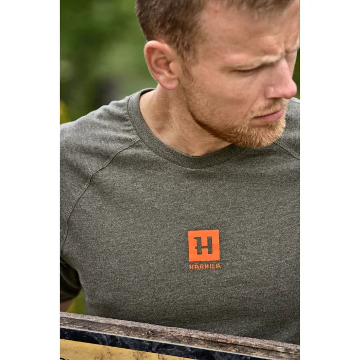 Koszulka HARKILA - Instinct S/S Green Melange (10965021300), zdjęcie 4 z 6