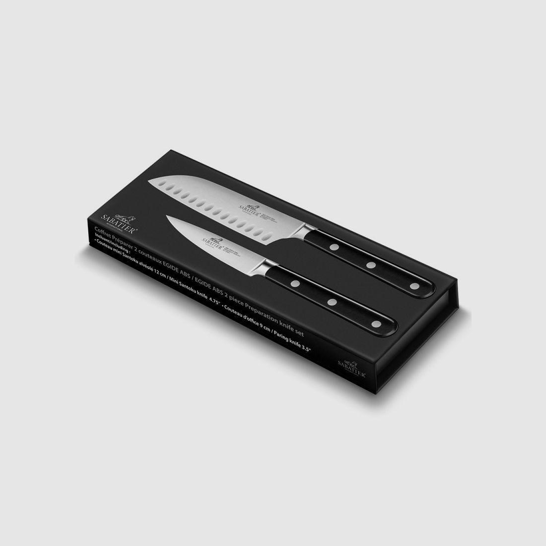 SET 2 MESSER ZUBEREITEN SABATIER EGIDE BÜRO 9CM + MINI SANTOKU 12CM, Bild 3 von 4