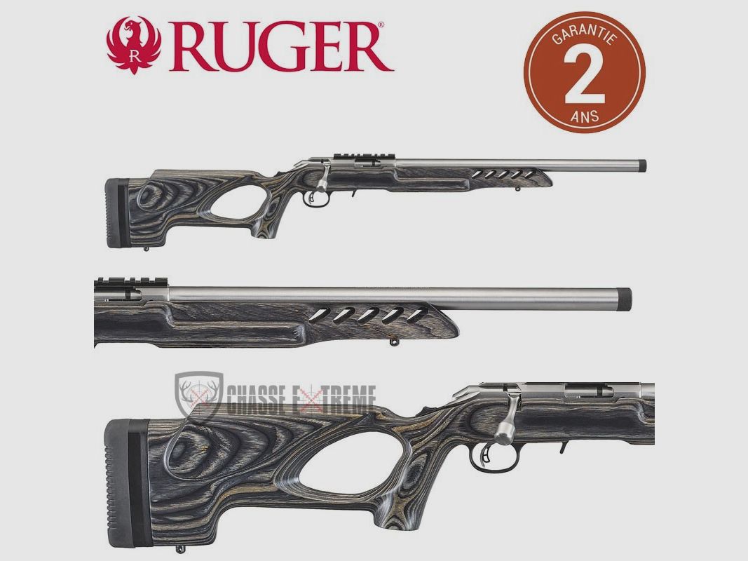 RUGER American Rimfire Target Repetiergeweer Met Holle Schaft 46cm RVS Kal. 22lr, afbeelding 2 van 2