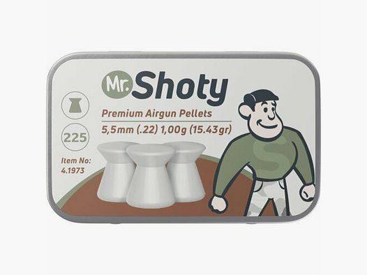 Mr. Shoty Diabolos a Testa Piatta 5,5 mm (.22) Testa Piatta, 1,00 g, 225 pz, lattina