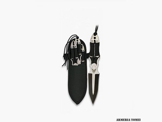 COLTELLO – ALBAINOX – SET 3 COLTELLI LANCIO CON FODERO TOTALE 17 cm