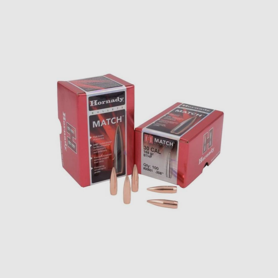 100 szt. Hornady Match 168 Grain HPBT kaliber .308 WIN #30501