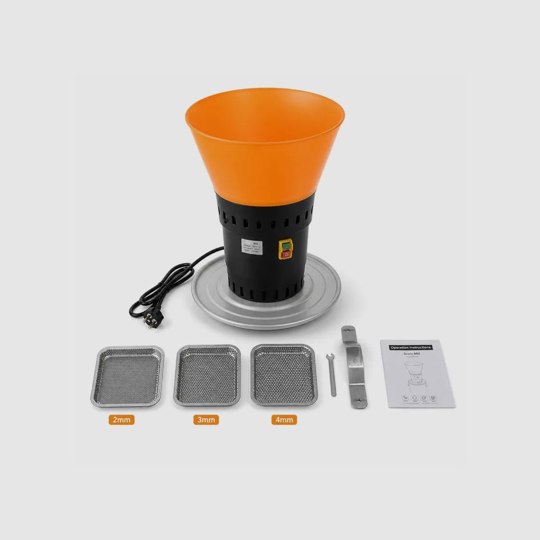 Molino eléctrico de cereales 1.300 W, tanque de 60 L y 4 rejillas, imagen 2 de 7
