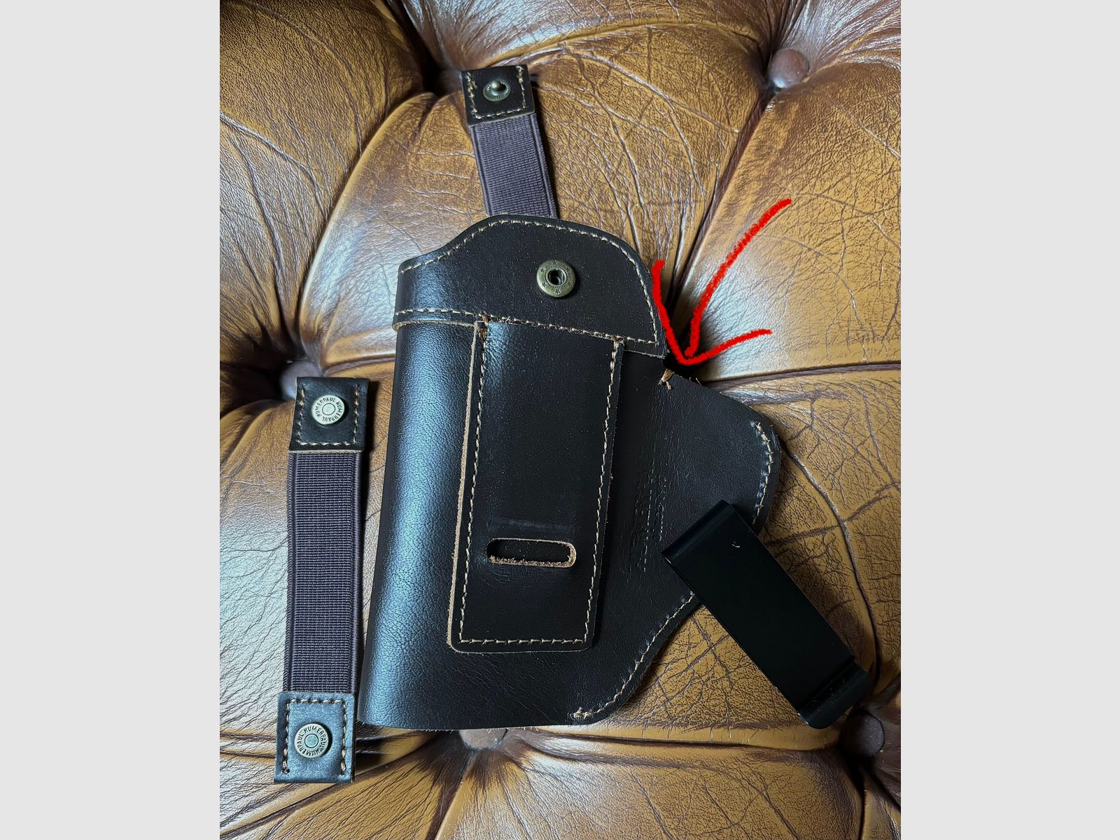 Holster aus echtem Leder mit Clip und Schlaufen für links oder rechts