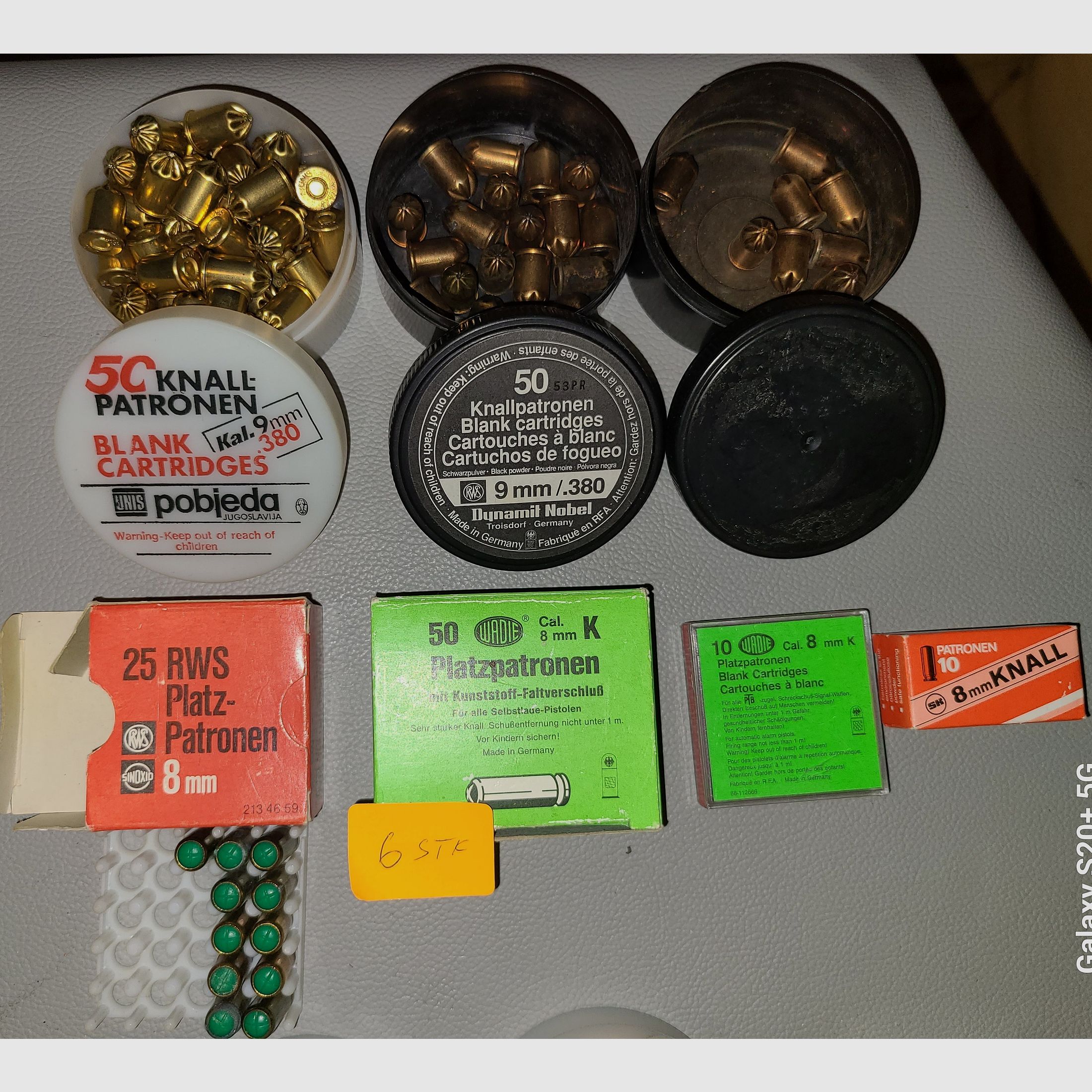 SAMMLUNG MUNITION cal. 6mm, 22, 8mm, 9mm, 35. PLATZ GAS, CS, PFEFFER, PYRO, SILVESTER, REVOLVER,PISTOLE, GEWEHR,  ALT, SAMMLER, SELTEN