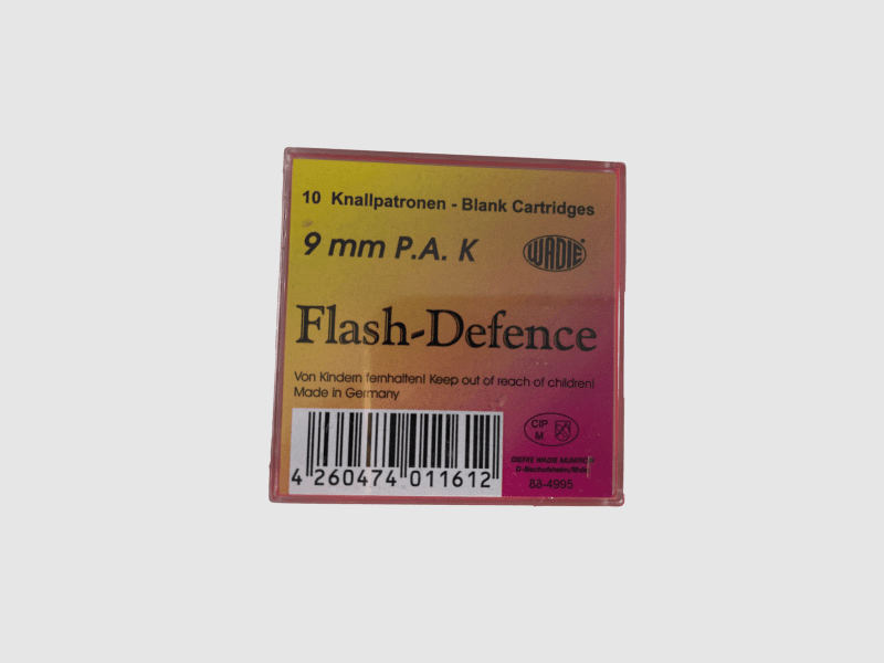 Wadie 9 mm P.A.K. Flash Defense Blank Cartridges - 10 pcs.