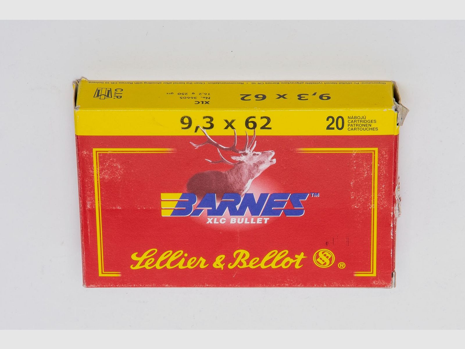 Cartouches de carabine Sellier & Bellot Barnes XLC 9,3x74R 16,2g. 250gr. Sans plomb !!!