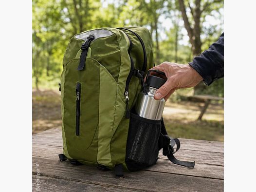 Sac à dos kaki deux tons 24 L à 2 compartiments