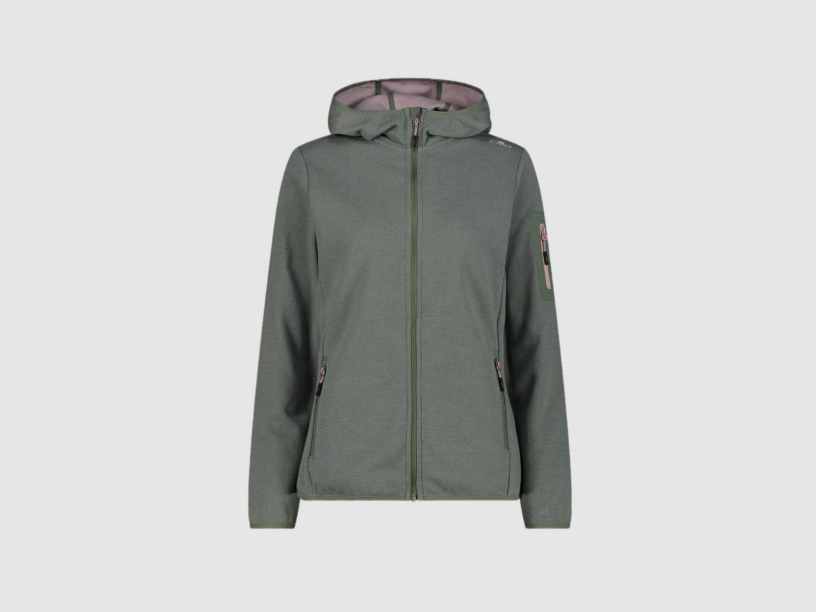 CMP Damen Jacke Knit-Tech-Fleece mit Kapuze Salvia Jade