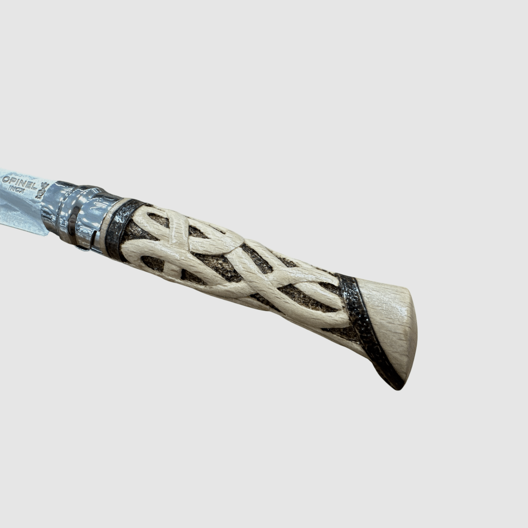 KNIFE – OPINEL – N.9 INOX INTRECCIO + PYROGRAPHY HANDMADE, image 2 of 4