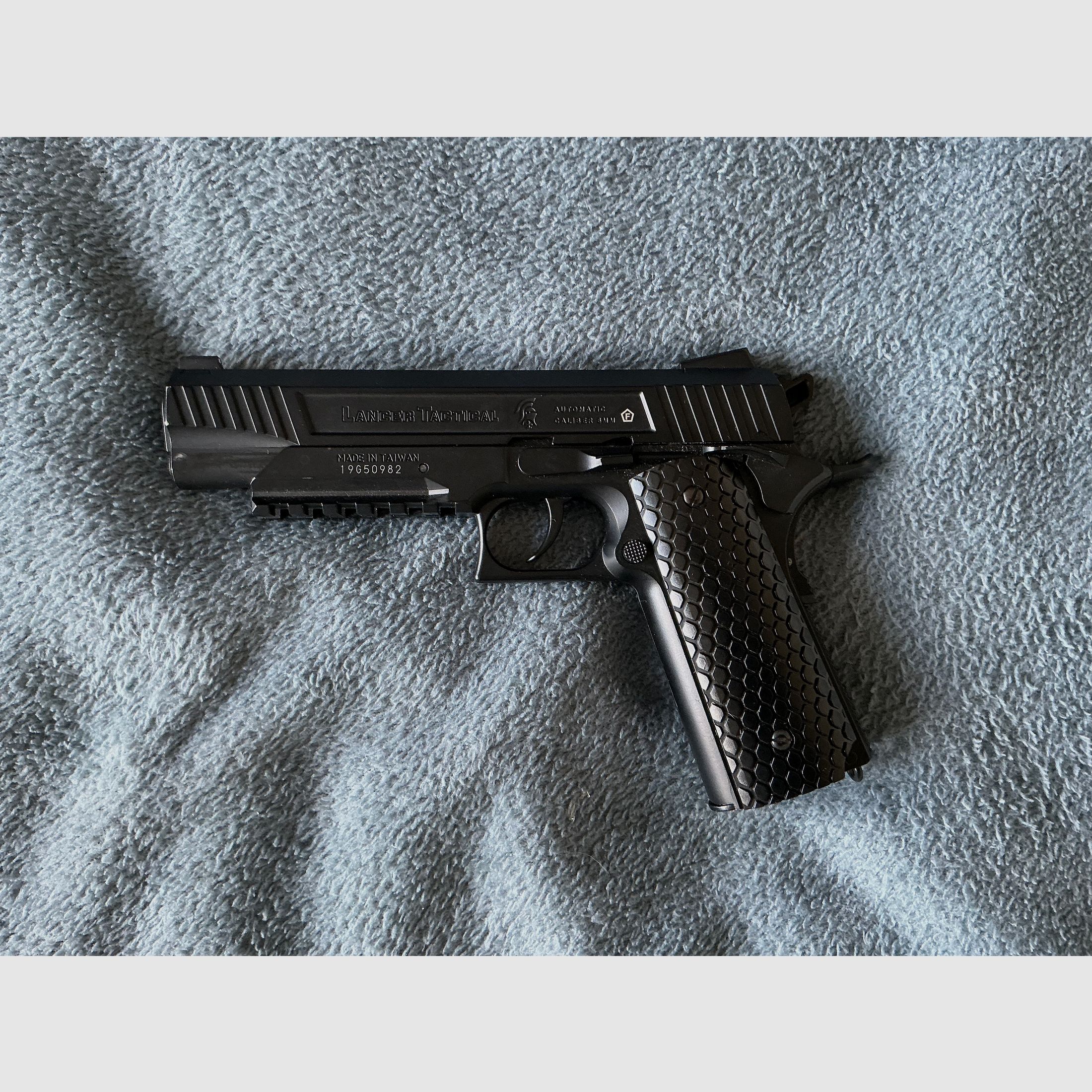 Lancer Tactical LTX-50B 1911 Black, CO2, GBB, Airsoft, Pistole, 1,5 J, Blowback, Metallpistole