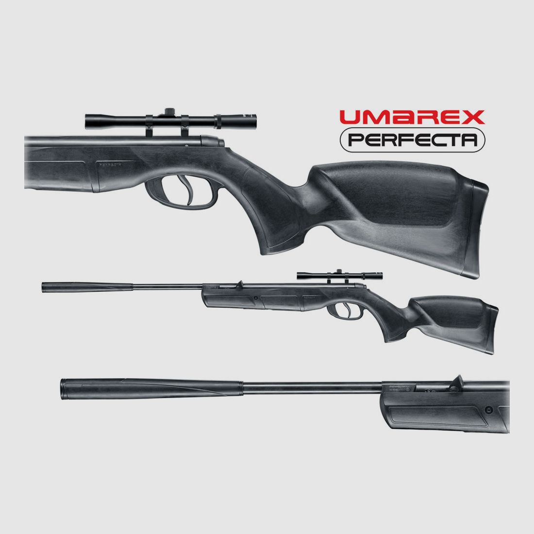 Kipplauf Luftgewehr Umarex Perfecta RS26 Set mit Zielfernrohr 4x20 Absehen 8 Kaliber 4,5 mm (P18)