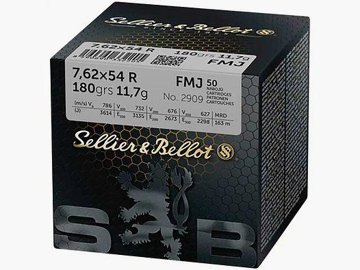 Sellier&Bellot FMJ 11,7g/180grs à50 7,62x54R