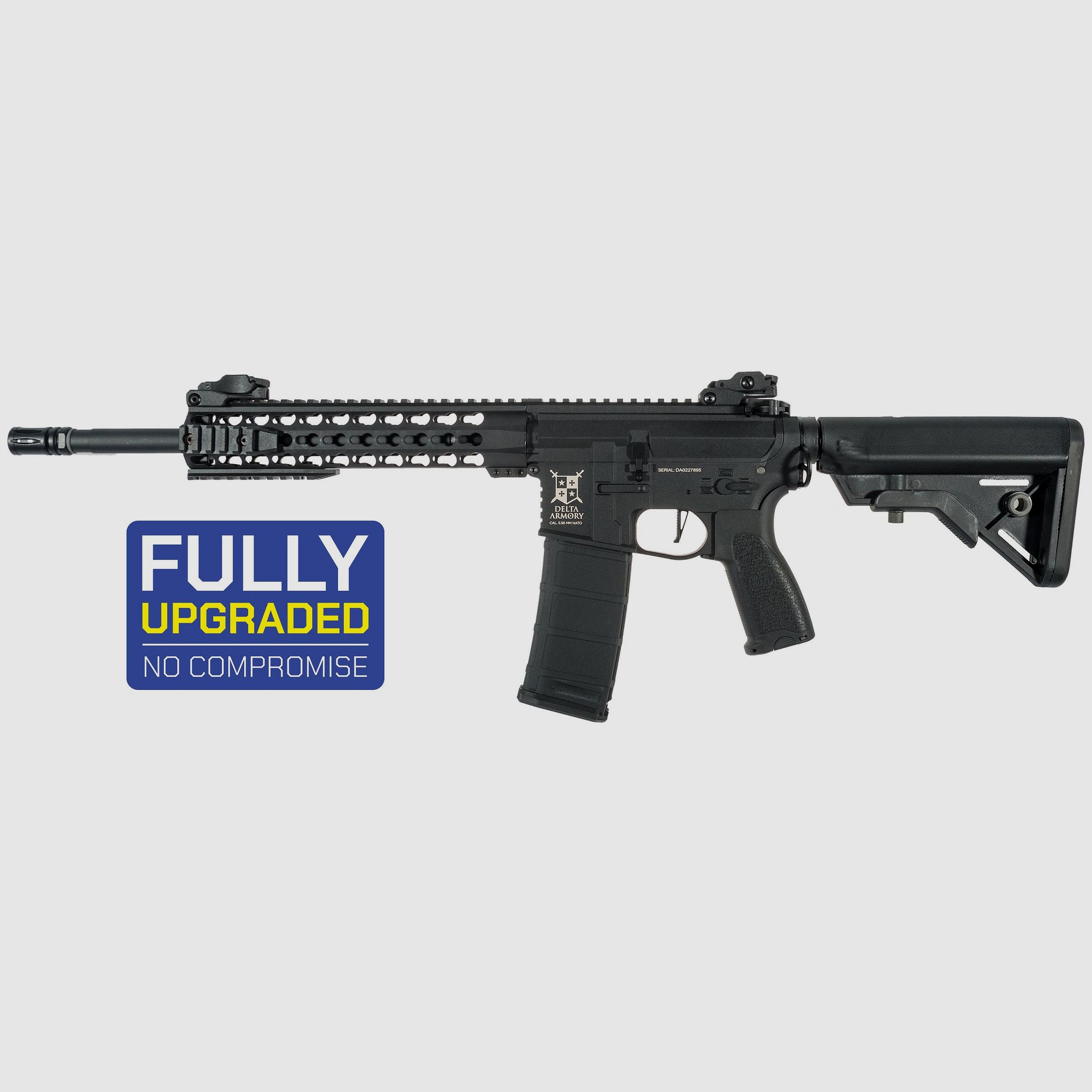 AR15 KeyMod 10 Zoll CHARLIE ETU NC! - Serie Delta Armory Schwarz S-AEG Airsoft Gewehr Frei ab 18 Jahren