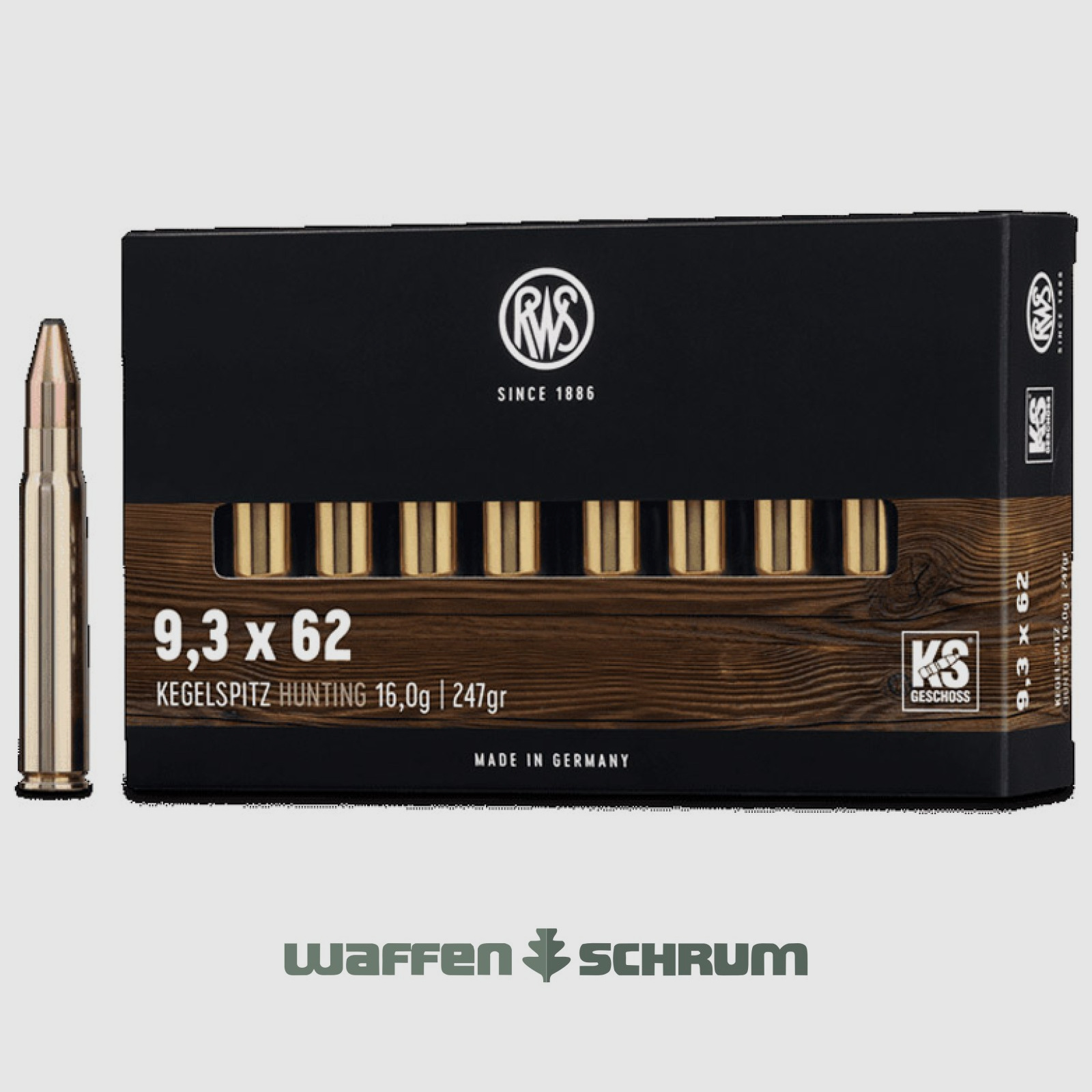 RWS Kegelspitz 16,0g - 247gr 9,3x62