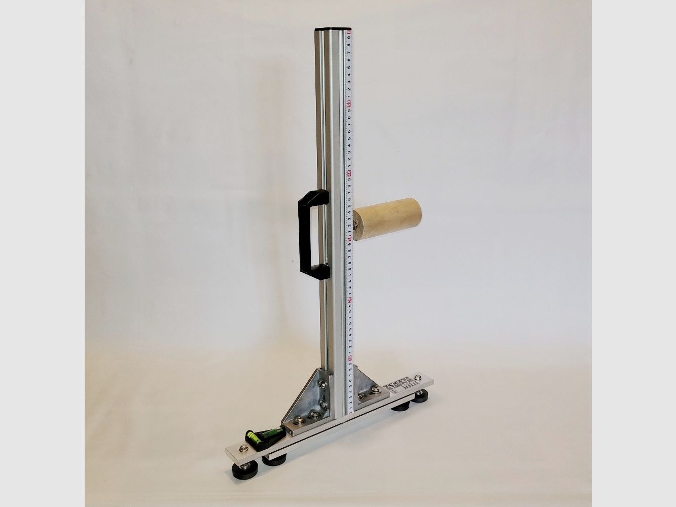 KGF Auflagestativ - Auflageständer Alu X-600-Pro mit Buchenholz-Auflage, klappbar, Waage, Griff und Maßband