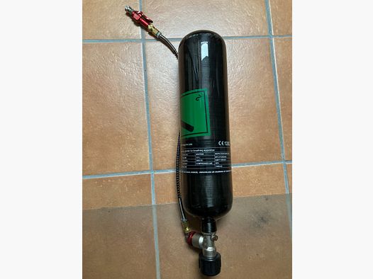 3,0 Liter Carbon Flasche 300 Bar und Eazy Fill Füllstation Foster Female Anschluss