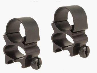 Anneaux Weaver See-Thru de style Weaver noir mat 25,4mm, BH 19,05mm