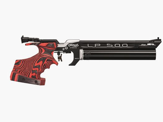 PRESSLUFTPISTOLE WALTHER LP500 EXPERT "RED DEVIL GRIFF" - 2 X Alu-Kartusche