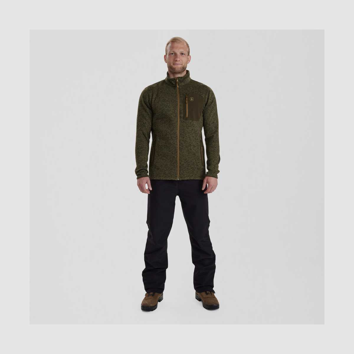 DEERHUNTER Sarek Strickjacke Olive Night melange