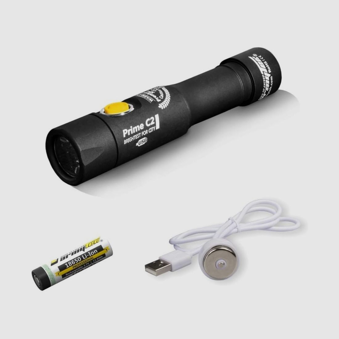 ArmyTek Prime C2 Magnet USB Witte LED Zaklamp met Broekclip, afbeelding 1 van 7