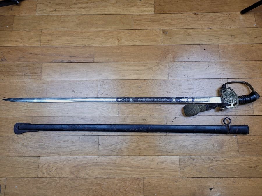 Seltener Säbel KD 1889 – 17. Dragoner von Mecklenburg oder 1. Großherzogliches Regiment von Mecklenburg Schwerin – Deutsches Kaiserreich 1889 – 1918 – Um 1910 – Gravierte und blauierte Klinge - ABE/ BE+, Bild 2 von 25