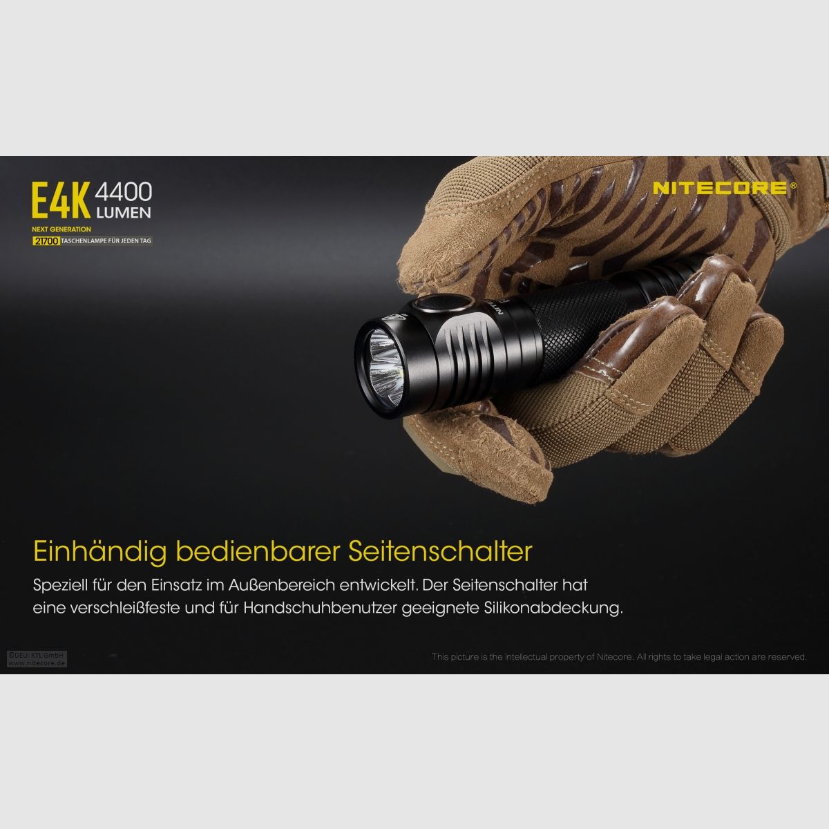 Nitecore E4K flashlight E4K 4400 lumens