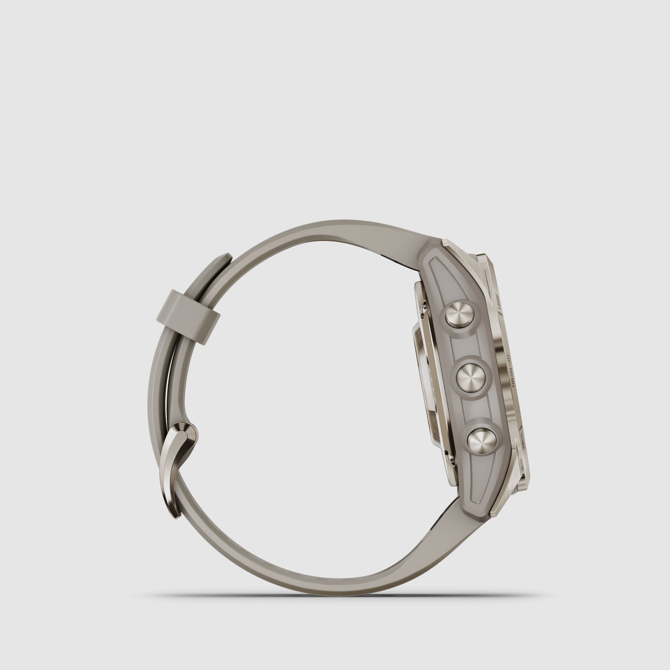Garmin fēnix® 7S Pro – Sapphire Solar Edition, Beige/Oro chiaro con cinturino in silicone QuickFit® da 20 mm