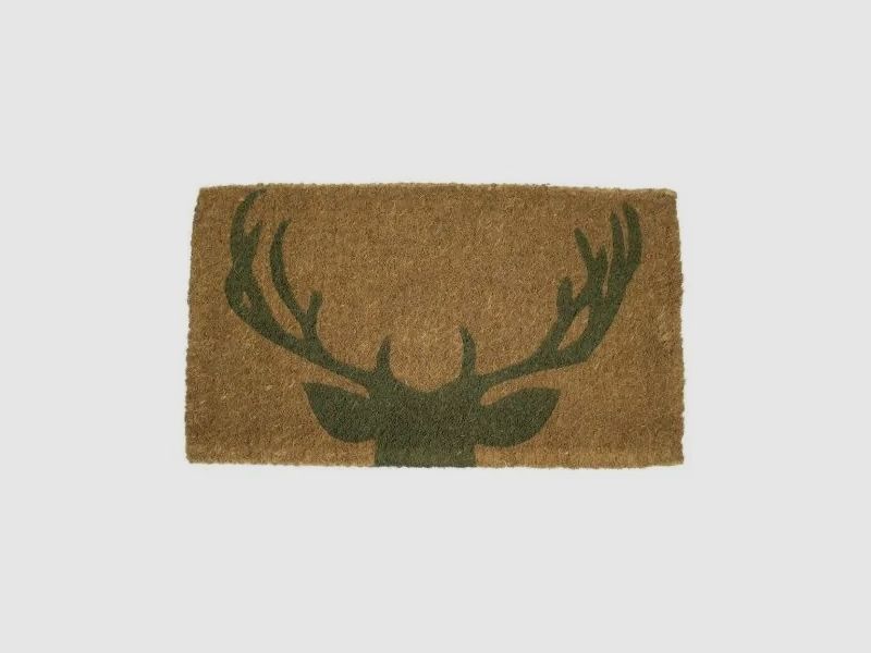 Mars & More Tapis en coco tissé à la main cerf vert 75 cm