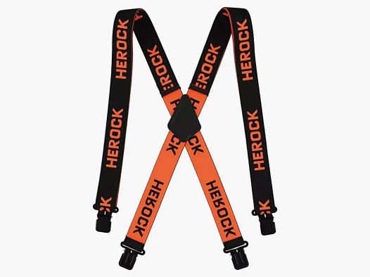 Bretelles Herock Seri noires et orange à clips métalliques