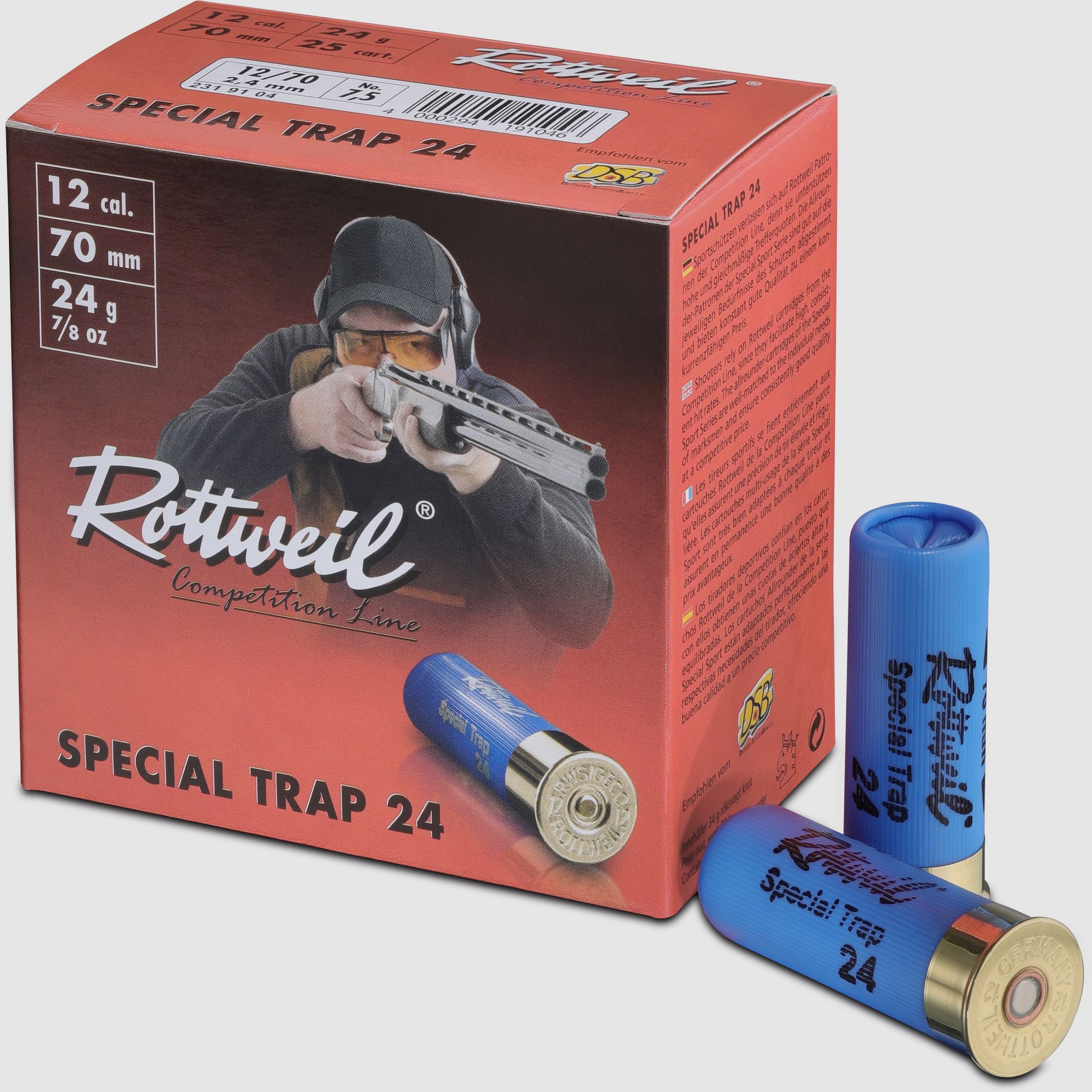 Rottweil Special Trap 24 2,4mm 12/70, 25 Patronen