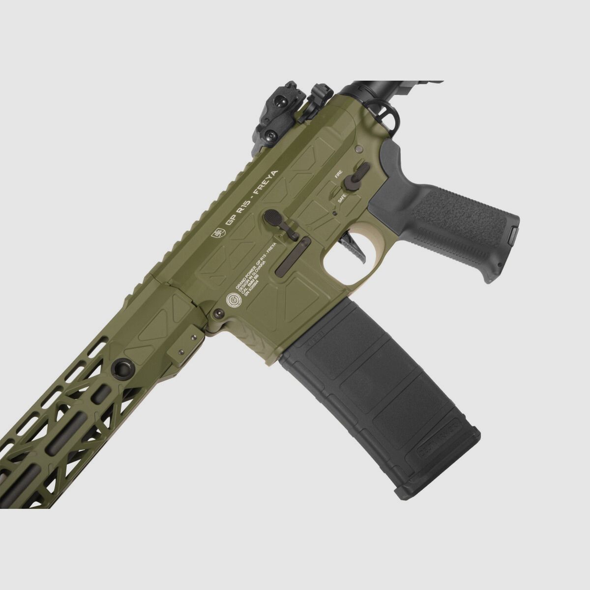 GP R15 FREYA 13" CNC Mlok FREYA ALPHA S-AEG Olive Libre à partir de 18 ans | Delta Armory