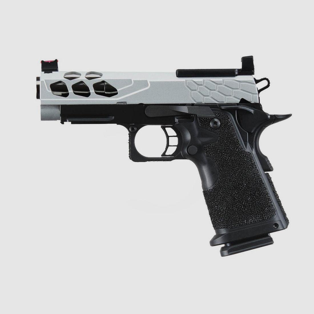 Pistolet Airsoft GBB Stryk Hi-Capa 4.3 Silver Lancer Tactical - Blowback Réaliste - Haute Précision - Pour Performances en Comba, image 6 sur 7