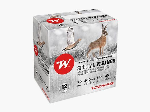 Winchester Special Plaines Nickel Schrotgrootte Kal. 12/70 34g - 25 stuks.